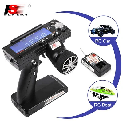 Flysky FS-GT3B 2.4G 3CH Radio Model Remote Control LCD &Receiver For RC Car Boat - Image 1 of 4
