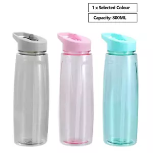 800ml Water Sports Bottle Straw Cup BPA Free Gym Sports Flask Water Drink Bottle - Picture 1 of 7