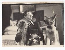 40s Funny pets Smart dog Cats friends Interesting unusual portrait antique photo