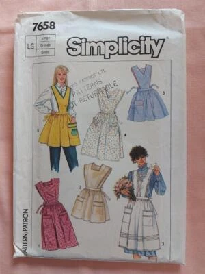 Simplicity 7658 Misses' Vintage Apron Pattern Size 18-20 - Image 1 of 2