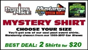 Mystery Shirts - Past Car Show Apparel - 2 Shirts. FREE USA Shipping! $50 Value - Picture 1 of 8