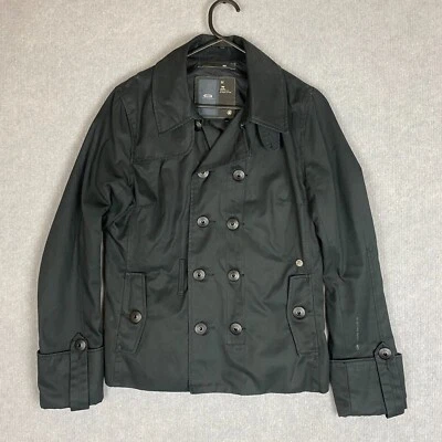 G Star Raw Jacket Womens Medium Vally P-Coat Black Double Breasted Cotton Canvas - Image 1 of 4