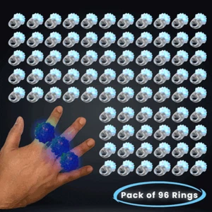Anillos LED intermitentes 96 unidades con baches - juguetes brillantes de gelatina suave parpadeantes favores de fiesta - Imagen 1 de 5