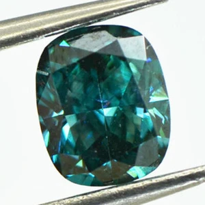 Loose Cushion Cut Diamond 0.96 Carat Fancy Blue Color Real Natural Enhanced VS2 - Picture 1 of 10