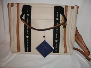 New! Ladies Womens Adrienne Vittadini Cream Handbag Shoulder Bag Montauk Tote - Picture 1 of 9
