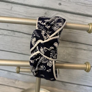 Womens Wide Knot Headband Blue Paisley Fashion Head Hoop Rockabilly, Pin-up - Picture 1 of 12
