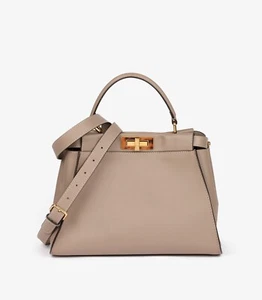 Fendi Dove Grey Soft Calfskin Leather Medium Peekaboo - Picture 1 of 10