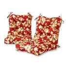 Coussin de chaise Greendale Home Fashions 21 pouces avec attaches réversibles rouge floral (2 pack)