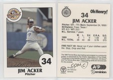 1990 Toronto Blue Jays Fire Safety Jim Acker #34