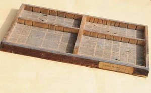 alte Schublade original aus Druckerei stabil Holz shabby chic vintage Dekoration - Bild 1 von 2