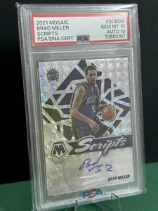 2021 Mosaic Brad Miller Scripts. Sacramento Kings. PSA 10. Autografiado. - Imagen 1 de 2