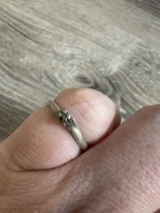 Vintage Sterling Silver Diamond Wedding Band Ring Size 6.75 Bin 47 - Picture 1 of 1