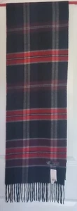 Neu ohne Etikett schwarz, rot & grau kariert Unisex Kaschmir-Feel Schal 38 x 12 Zoll - Bild 1 von 4