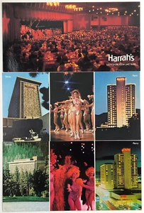 3 1970s 1980s Harrah's Reno Lake Tahoe Casino Advertising Postcards 8x4 in - Picture 1 of 2