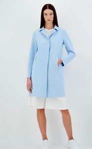 Herno Damen Kragen Button Down Mittellang First Act Pef Mantel Himmelblau Größe 44 - Bild 1 von 14