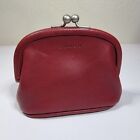 COACH Vintage Red Leather Kiss-Lock Coin Pouch
