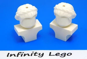 2 LEGO White Stone Style Scalps / Statue Roman Greek Style Minifigure Monument - Picture 1 of 2