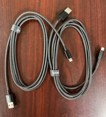 2 Pack Anker 6ft Premium Nylon Charging Cable Certified for iPhone 11 12 13 14 - Image 1 of 3