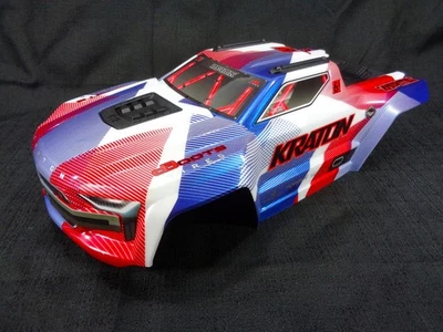 v6 Arrma Kraton 6s BLX Blue and Red Painted Body Shell with Clipless Mounts - Image 1 of 4
