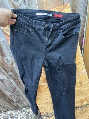 Pantalones de mezclilla Celebrity rosa para mujer talla 9 juniors ajustados tiro bajo negro oscuro Foto 1 de 4