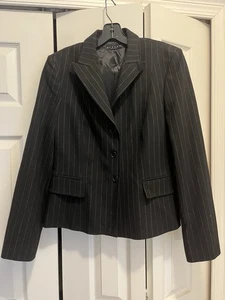Sisley Pinstripe Stretch Blazer Jacket Sz 46 US 10 - Picture 1 of 3
