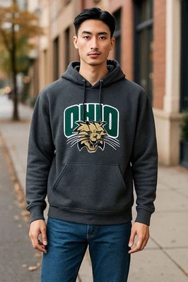 Ohio Bobcats Adult Medium University Hoodie Football Tek- Dri - Image 1 of 4