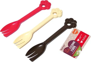 Tenedores de alimentación de plástico para mascotas de palo de rosa, colores surtidos, 1 pieza - color...  - Imagen 1 de 2