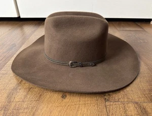 Bailey Western 2X Cappello da Cowboy in Feltro di Lana Marrone Uomo Taglia 7 1/4 - Foto 1 di 11