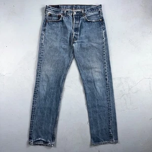 Levis 501 Vintage 90s USA XX Straight Leg Jeans Blue Light Wash 35x34 Act 33x31 - Picture 1 of 16