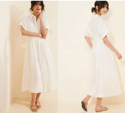 Anthropologie Tobie Linen Shirt Dress Womens XS Midi Vintage Charming Casual - Image 1 of 4