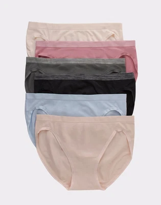 Hanes Bikini 6-Pack Panties Underwear Comfort Flex Fit Microfiber Stretch Womens - Image 1 of 4