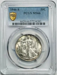 1946 S Walking Liberty Half Dollar PCGS MS-66 - Picture 1 of 3