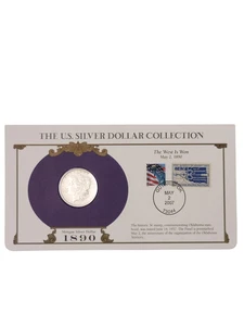 PCS 1890 P dólar de plata Morgan y panel de estampillas - colección de dólares de plata de EE. UU. - Imagen 1 de 4