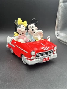Disney Mickey and Minnie in Red Chevy Convertible Car Ceramic Schmid - Picture 1 of 8