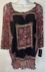 INC International Concept Botanical Top Women Size Medium Scarf Paisley NEW - Picture 1 of 8