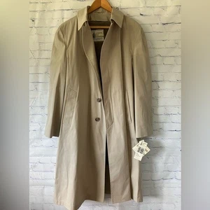 VTG London Fog Men's Trench Coat Tan Zip Out Liner Classic Career Staple 46R - Picture 1 of 5