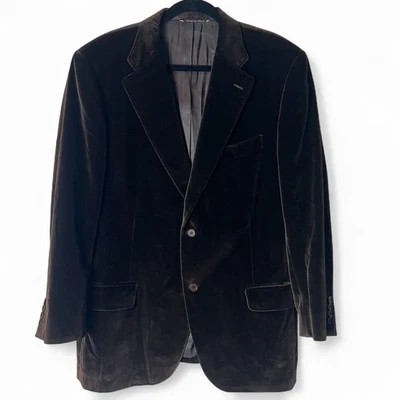 Canali Men's Made in Italy Brown Velvet Blazer 100% Cotton Size 56R - Image 1 of 4