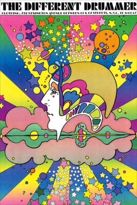 The Different Drummer Peter Max Colorido Psicodélico Decoración de Pared - PÓSTER 20x30 Foto 1 de 3