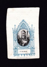 ANTIQUE FRENCH SANTINO S. GIORGI0 DOPTER IMAGE PIEUSE HOLY CARD ANDACHTSBILD