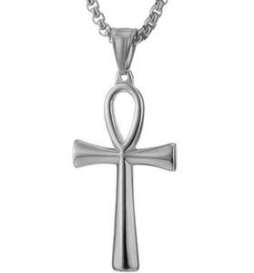 Mens Ancient Egyptian Ankh Cross - Pendant - Necklace - Alloy - NEW - Picture 1 of 2