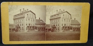 Escaso hotel de intercambio Foxcroft Maine ME Stereoview de la década de 1870 - Imagen 1 de 6