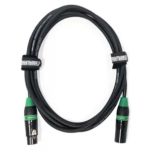 Cable DMX de luz profesional de 3 pines de longitud codificada por colores de 10' con extremos XLR de bloqueo - Imagen 1 de 3