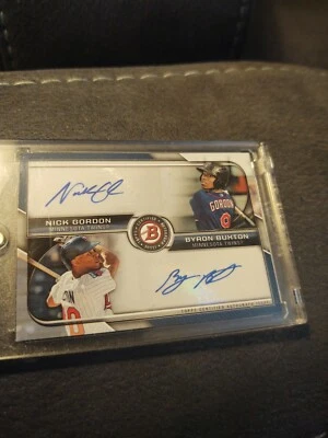 Nick Gordon Byron Buxton 2015 Bowman Dual Auto TWINS Foto 1 de 2