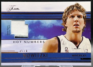 2002-03 Flair Hot #s Dirk Nowitzki 72/100 NM+ Mavericks Game Worn 3 Color Patch - Picture 1 of 2