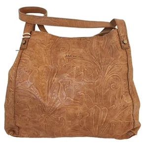 AMERICAN LEATHER CO Liberty Shopper Cafe Latte Purse Shoulder Bag NWT - Picture 1 of 11