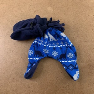 The Children’s Place Baby Boy 12-24 Months Blue Dino Fairisle Hat Mitten Set NWT - Picture 1 of 5