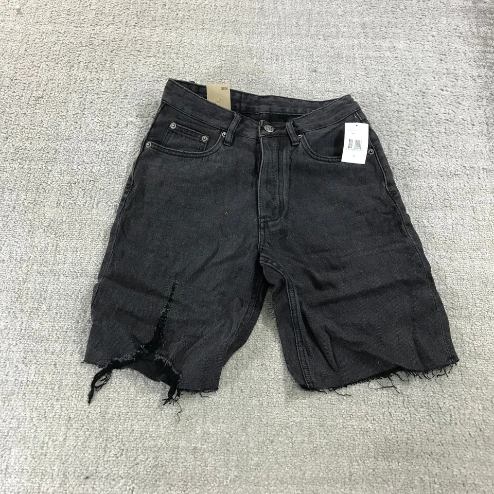 Ksubi Denim Shorts Womens Brooklyn Navana Washed Black Ripped Sz 23 Fits 24