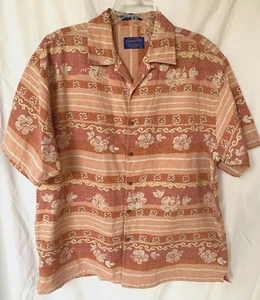 PENDLETON..SEDA.. TONOS DE MELOCOTÓN..HAWAIANO/CAMPAMENTO.. CAMISA..HOMBRES L - Imagen 1 de 3