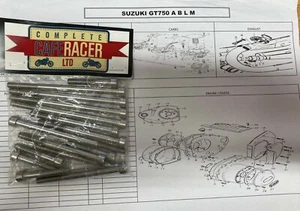 SUZUKI GT750 A/B/L/M 102-TEILIGER EDELSTAHL A2 INNENSECHSKANTSCHRAUBENSATZ - Bild 1 von 1