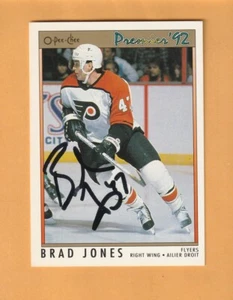Brad Jones Philadelphia Flyers Firmado 1991-92 O-Pee-Chee Premier Michigan 6M - Imagen 1 de 2